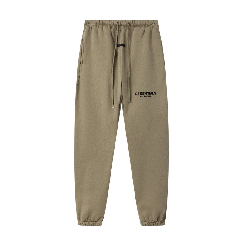 Khaki zippered letter-print trousers SKU image