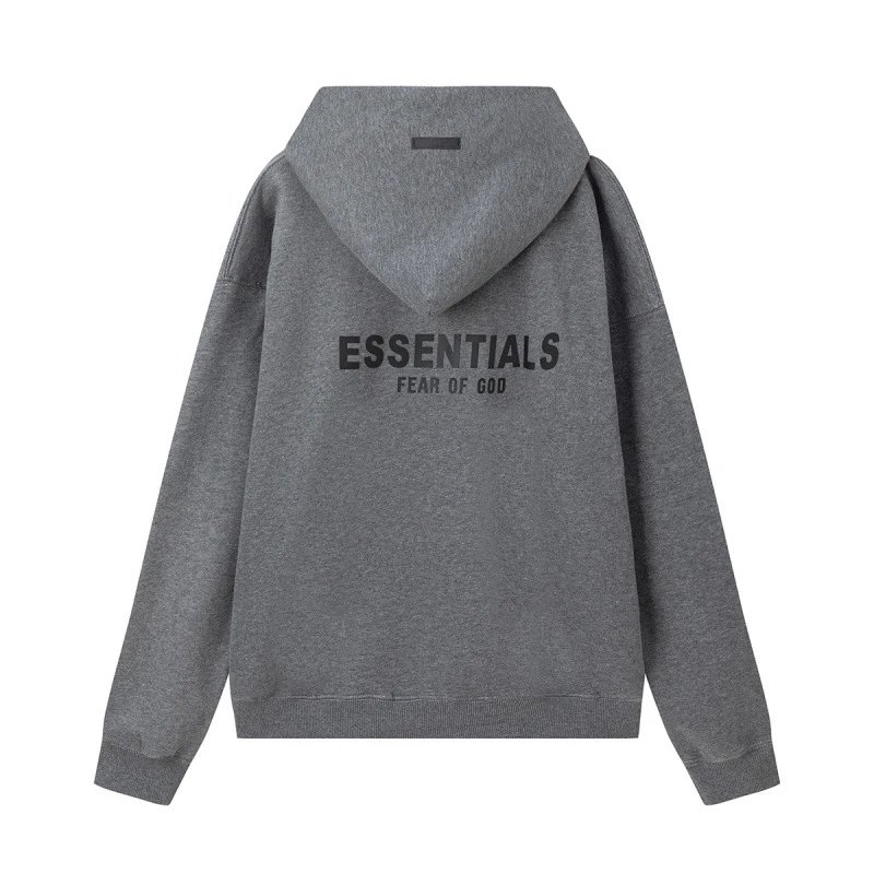Dark gray zip-up lettered hoodie SKU image