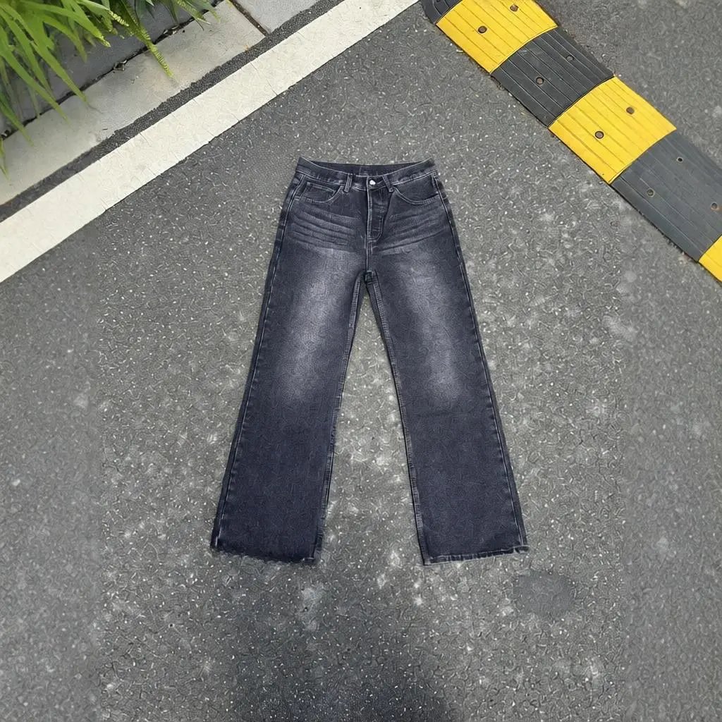 Light Blue Wide-Leg Denim Jeans