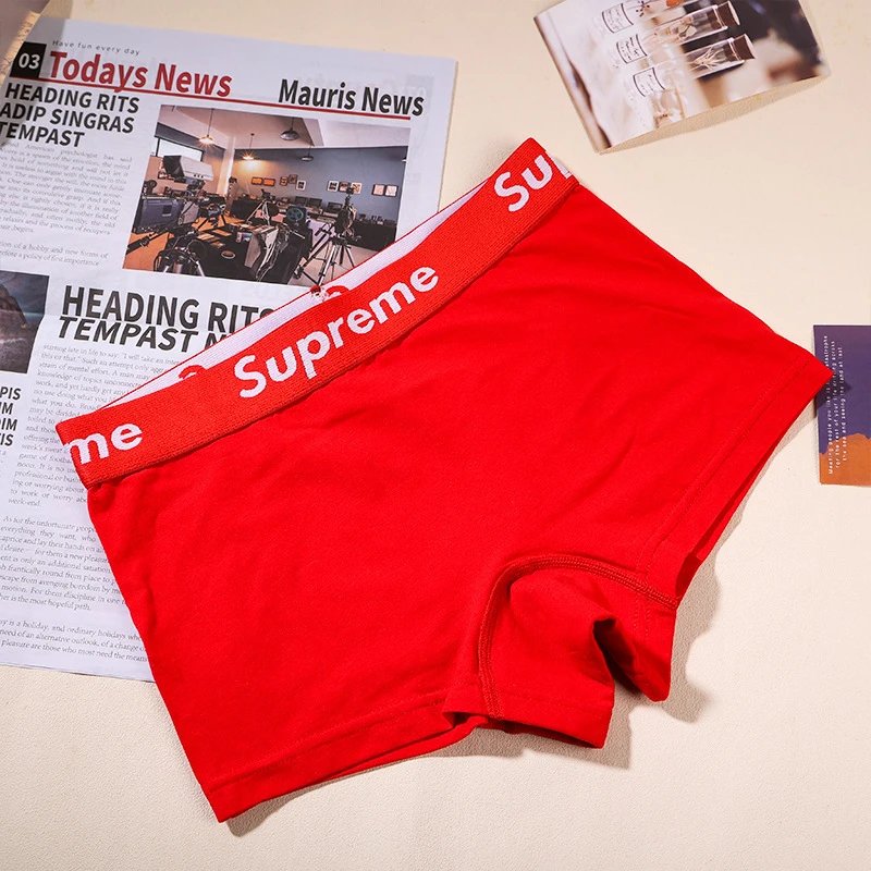 Supreme Underwear Logo Waistband Boxer Briefs — Red