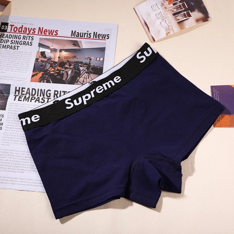 Supreme Underwear Logo Waistband Boxer Briefs — Dark blue