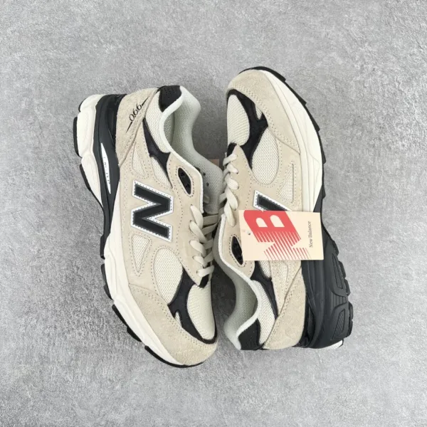 New Balance 990v6 Beige Black Chunky Sneakers - 1