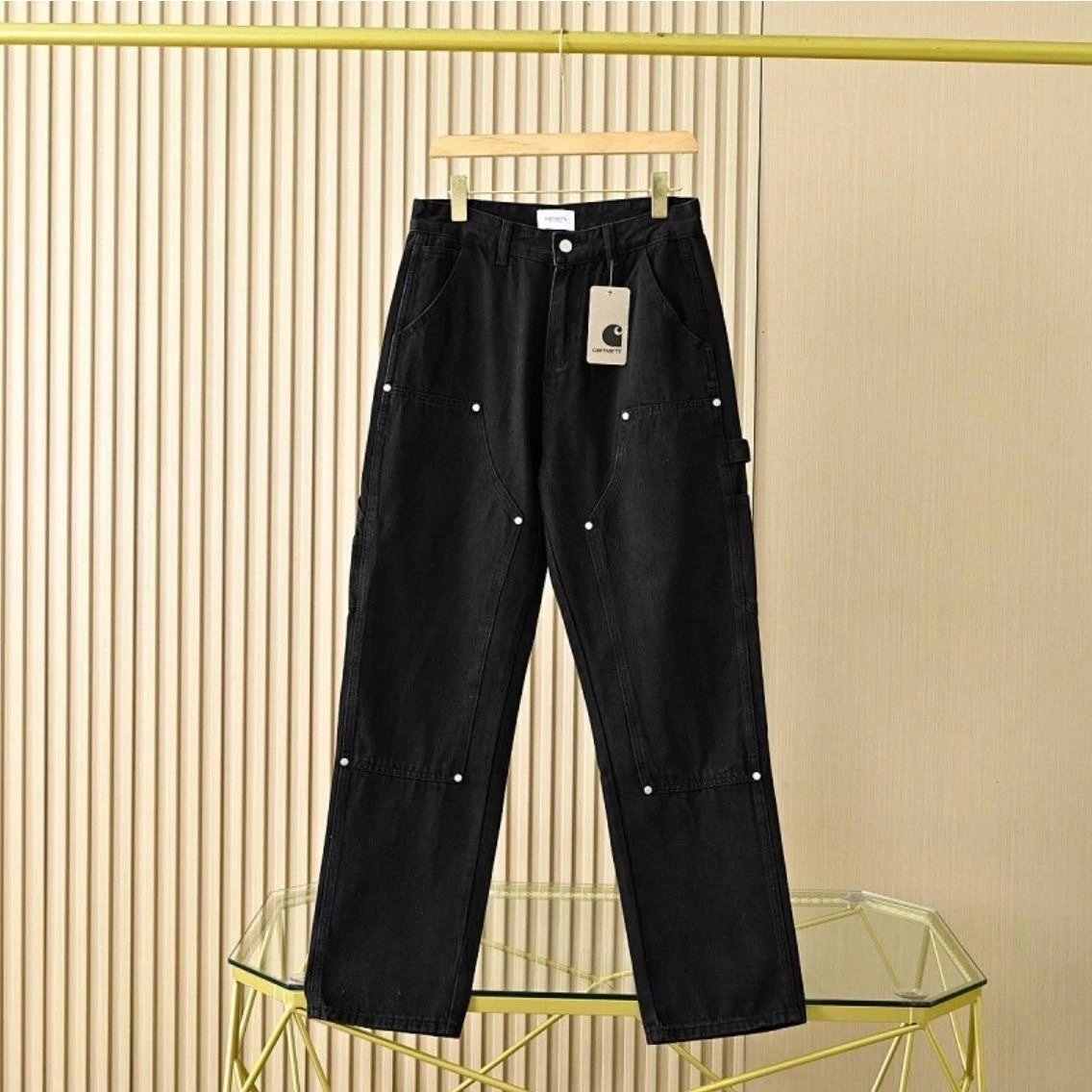 Japanese Outdoor Workwear Washed Denim Jeans photo 2