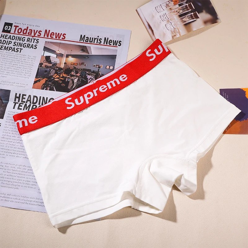 Supreme Underwear Logo Waistband Boxer Briefs — white