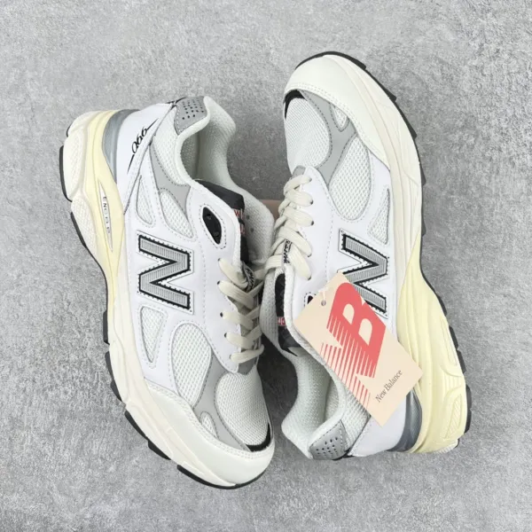 New Balance 990v6 White Gray Cream Running Shoes - 1