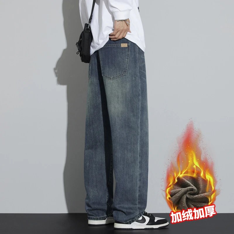 Thick Denim Jeans Relaxed Straight Leg photo 3