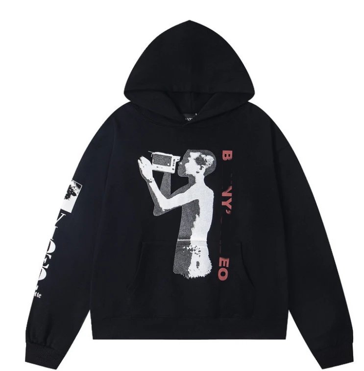 Enfants Riches Déprimés Hoodies & Sweatshirts Graphic Zip-Up — ER 845 Black Hooded Sweat