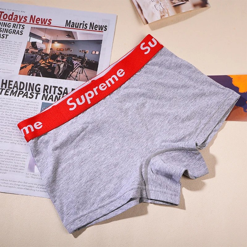 Supreme Underwear Logo Waistband Boxer Briefs — gray