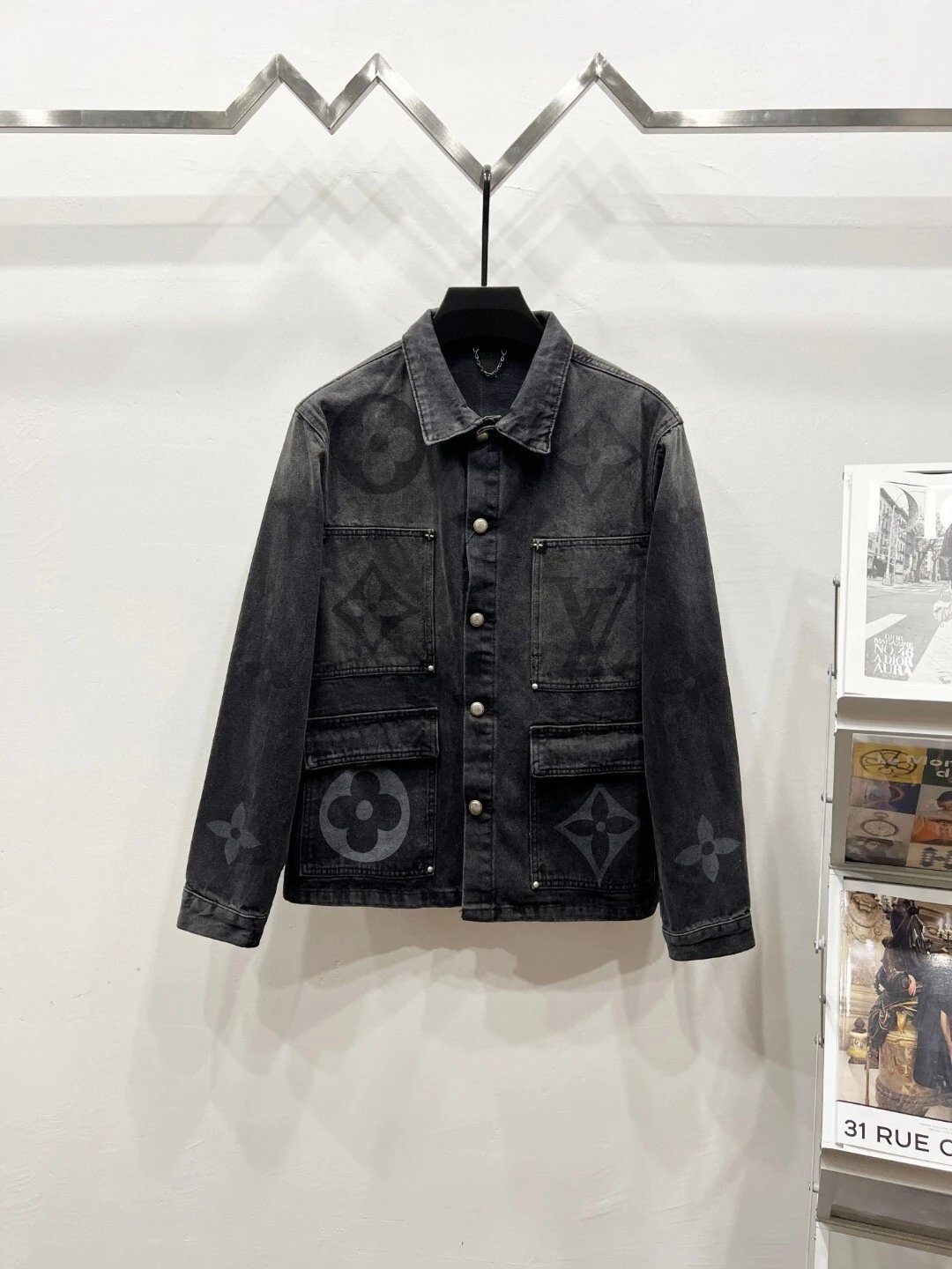 Washed Distressed Denim Jacket photo 3