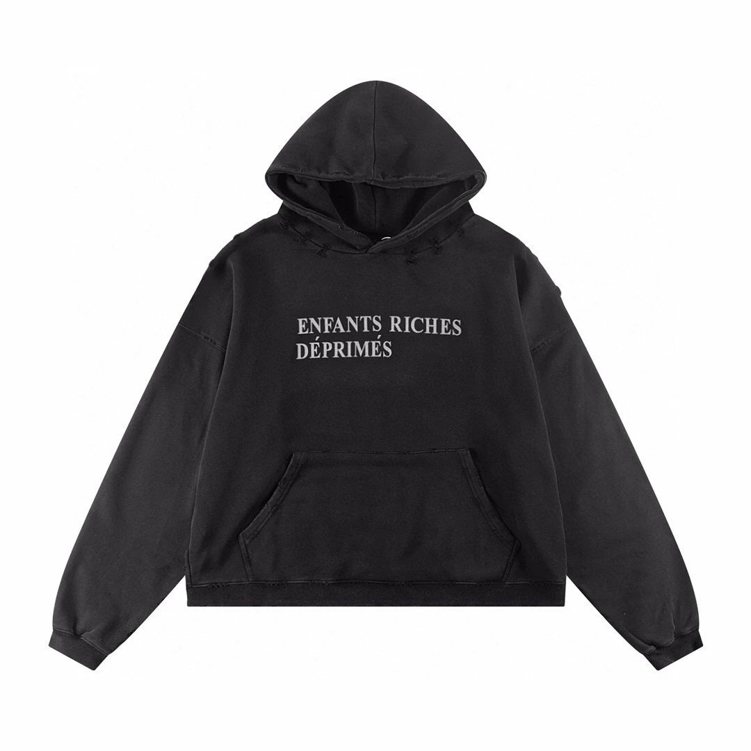 Enfants Riches Déprimés Hoodies & Sweatshirts Distressed Graphic — 8721 washed black SJ