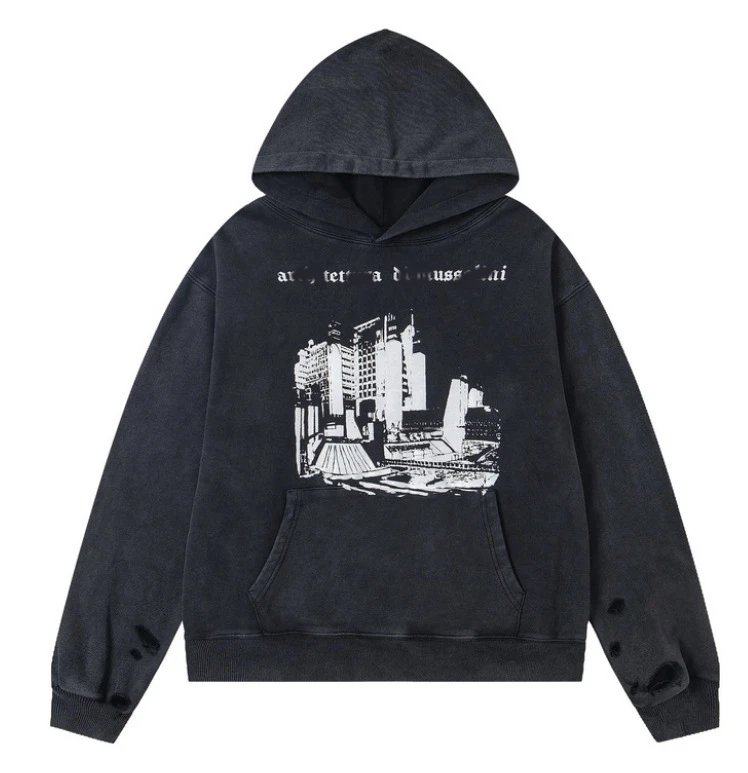 Enfants Riches Déprimés Hoodies & Sweatshirts Graphic Zip-Up — ER 851 Black Hooded Sweat