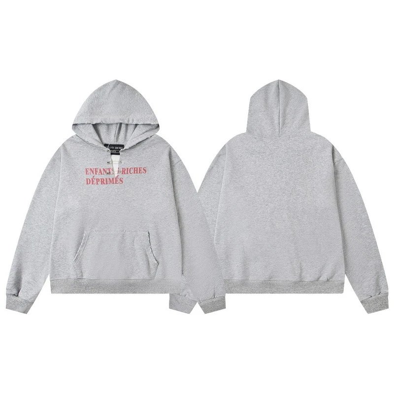Enfants Riches Déprimés Hoodies & Sweatshirts Graphic Zip-Up — ER 855 Grey hooded sweater
