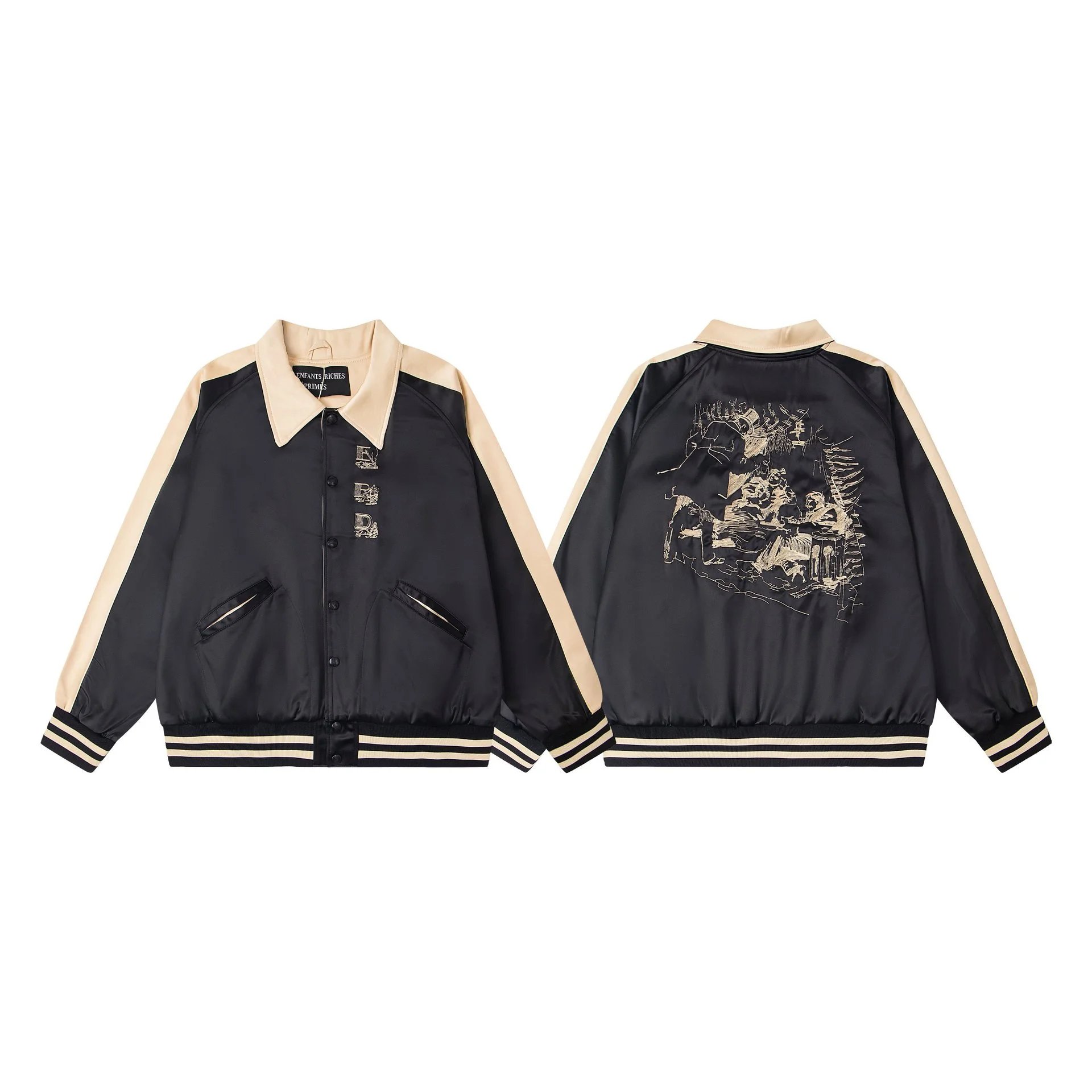 Enfants Riches Déprimés Hoodies & Sweatshirts Graphic Zip-Up — 602 embroidered jacket baseball suit