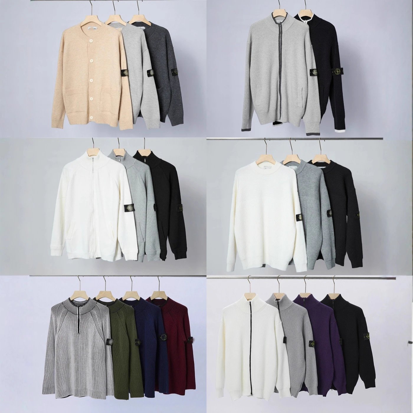 拉链开衫立领徽章机能针织毛衫秋冬休闲男女款毛衣