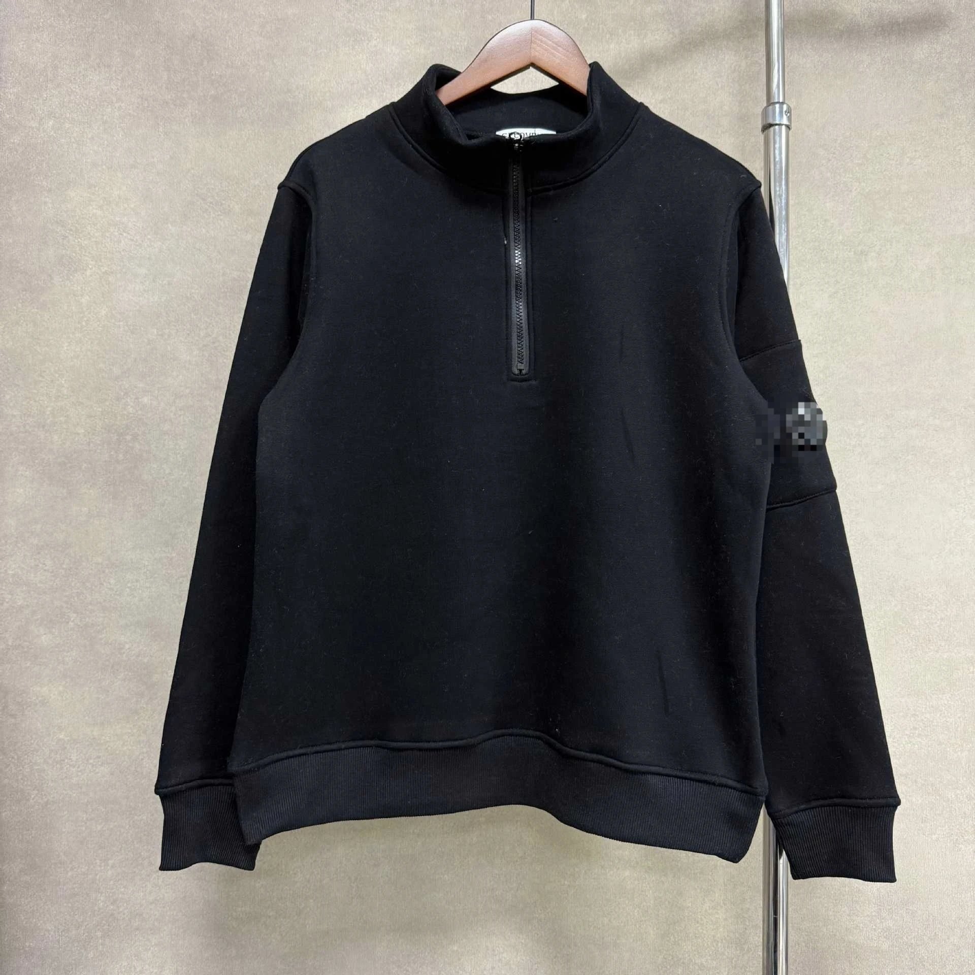 Lens Badge Half-Zip Mock Neck Sweatshirt photo 3