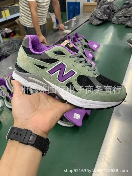 New Balance 990v3 Olive Teal Mesh Sneakers - 4
