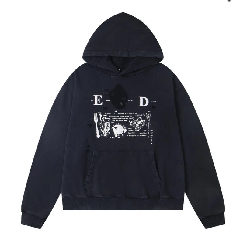 Enfants Riches Déprimés Hoodies & Sweatshirts Graphic Zip-Up — ER 849 Black Hooded Sweat