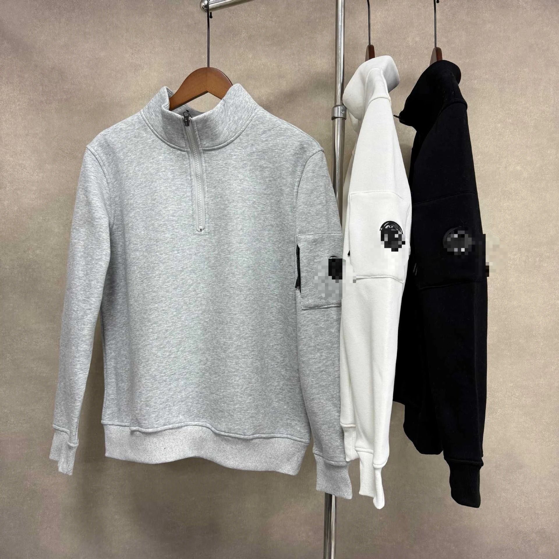 Lens Badge Half-Zip Mock Neck Sweatshirt photo 8