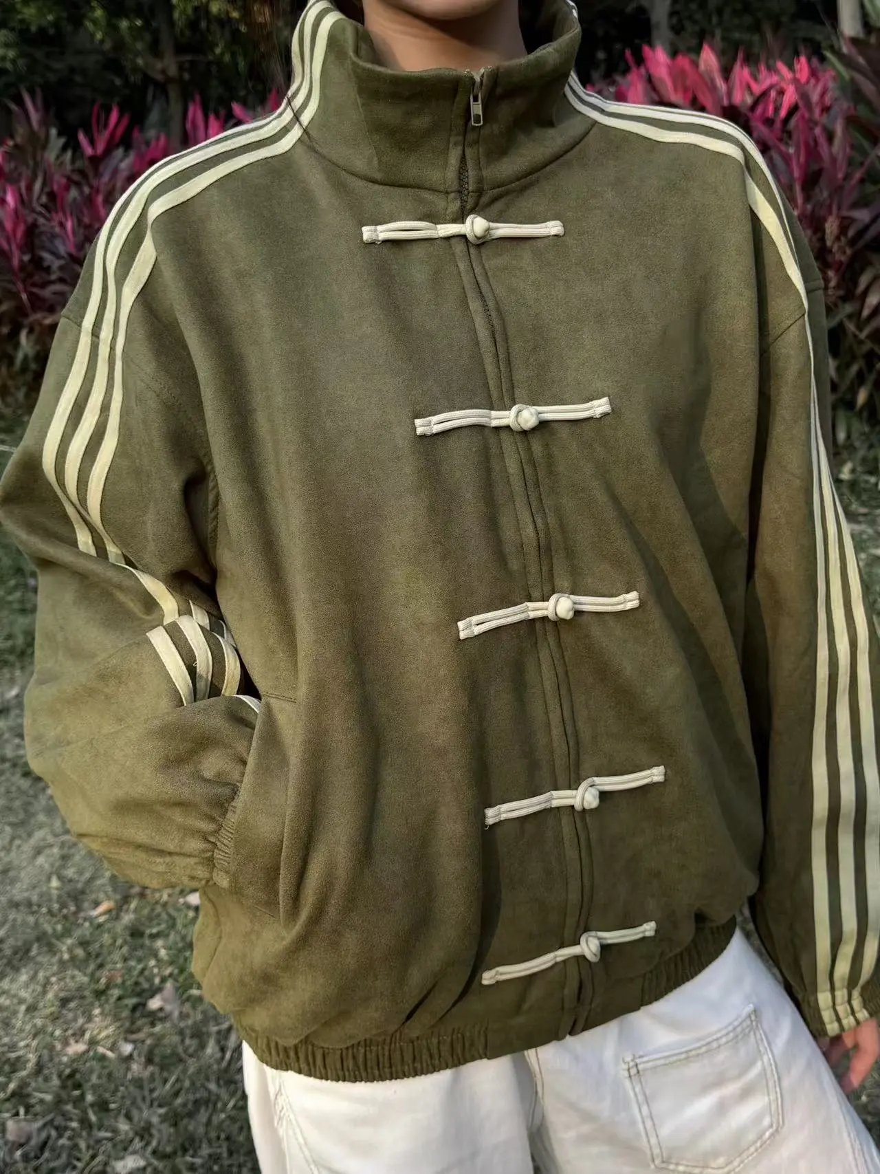Olive Green Color Block Jacket photo 6