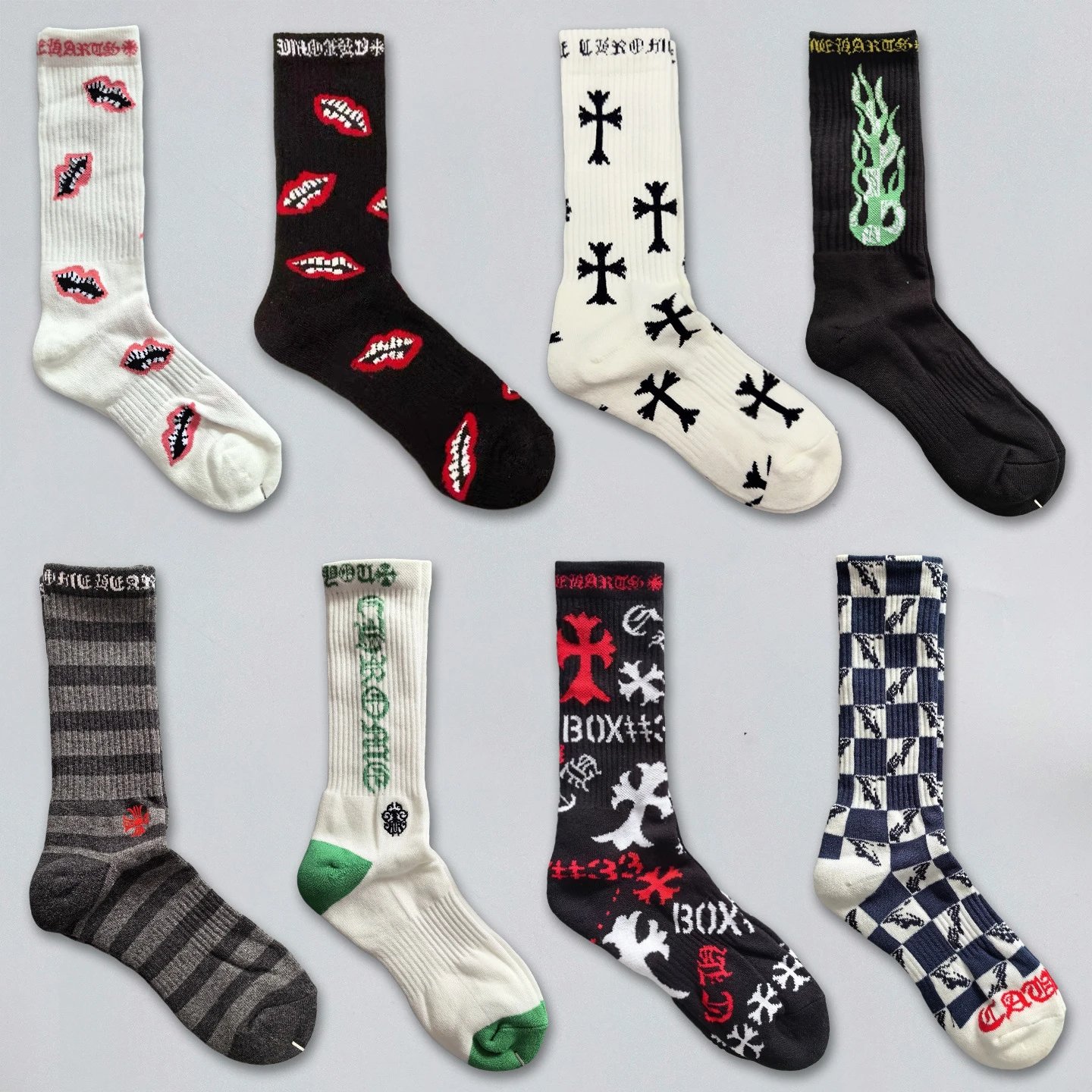 Men's and women's mid length sports socks for couples