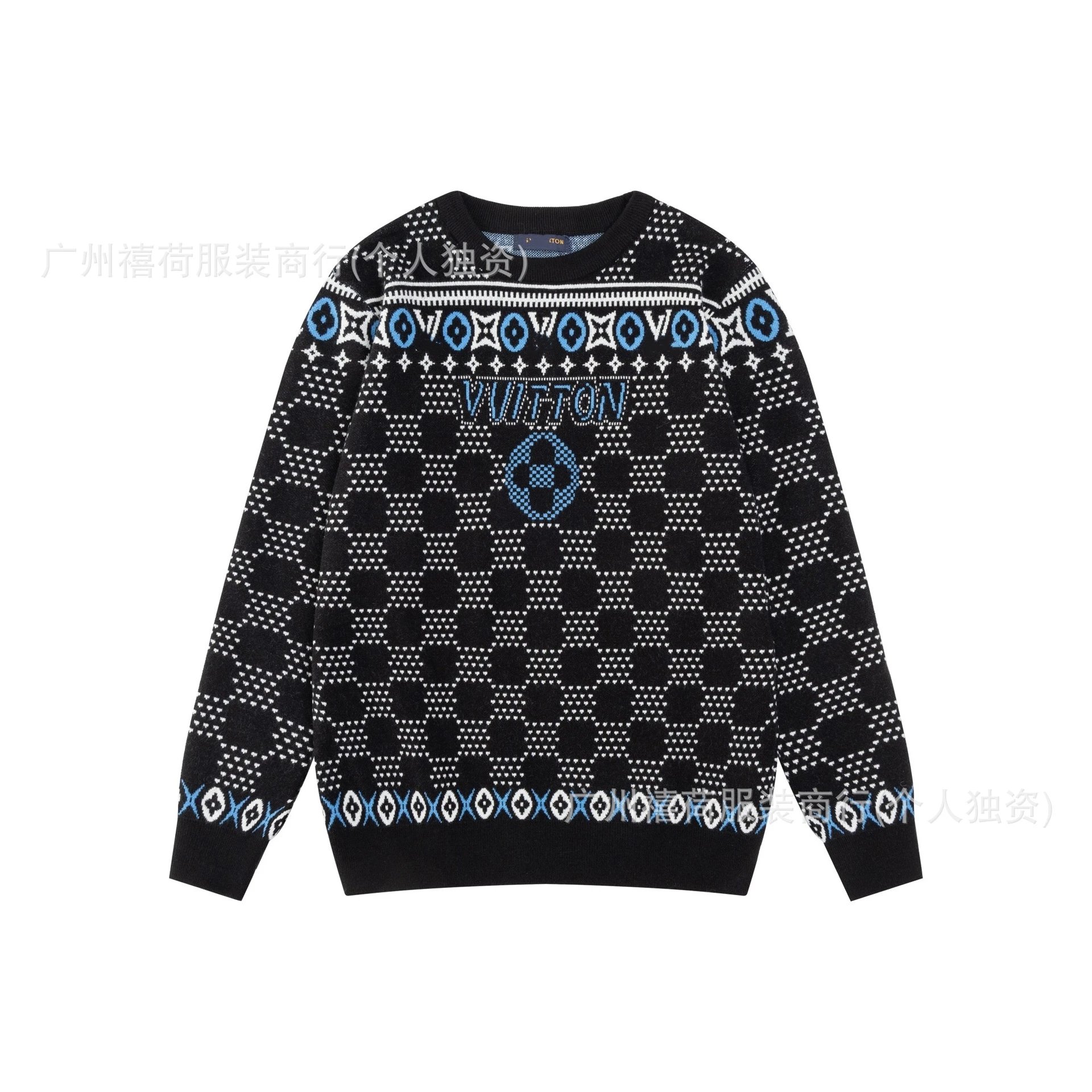 Checkerboard knit sweater photo 7
