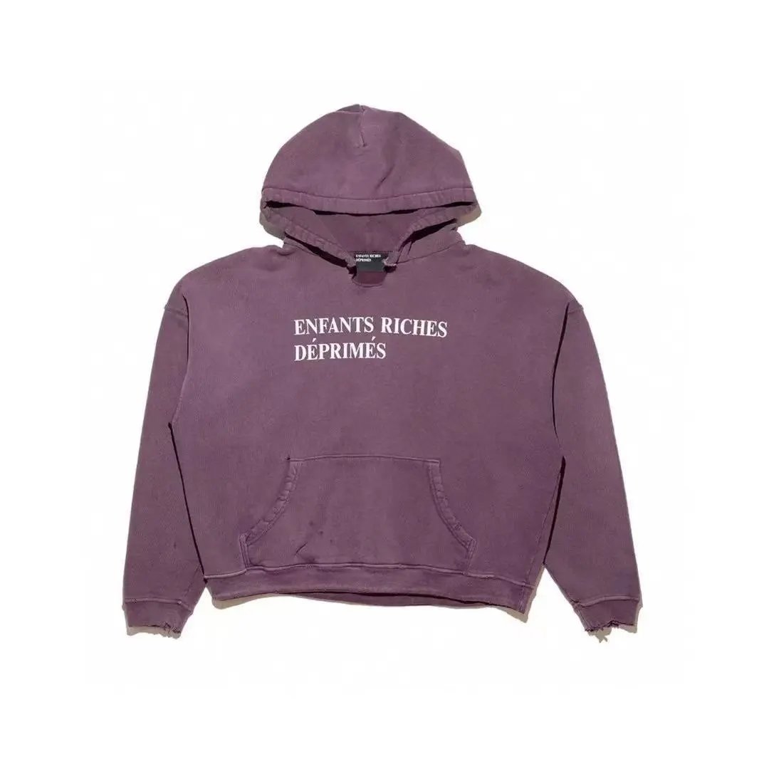 Enfants Riches Déprimés Hoodies & Sweatshirts Distressed Graphic — 3576 Washed Purple