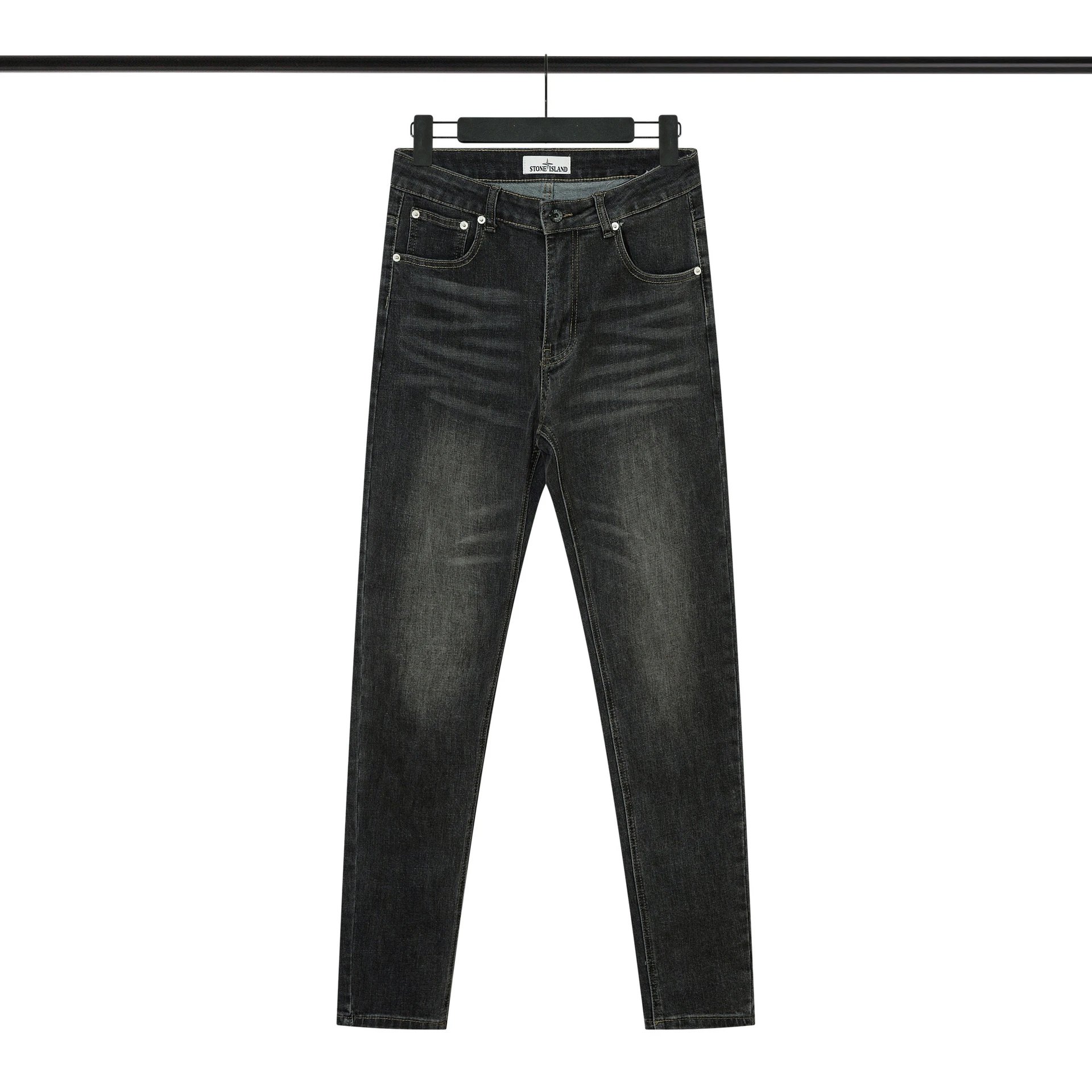 Compass Badge Water-Washed Slim Jeans photo 2