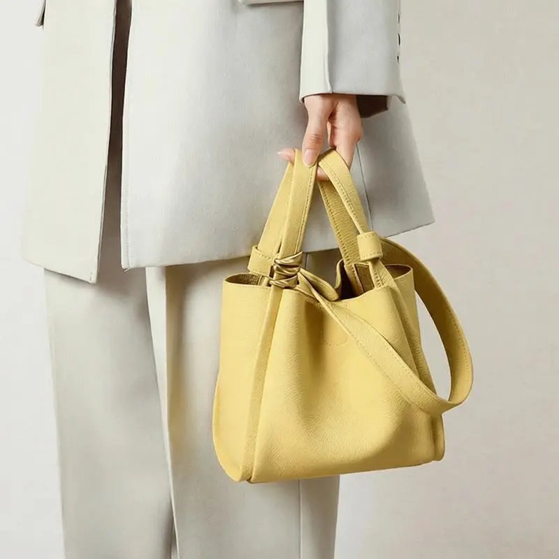Designer Leather Bucket Shoulder Bag photo 6