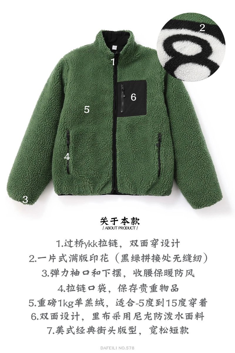 Double-Sided Fleece Sherpa Zip Jacket photo 7