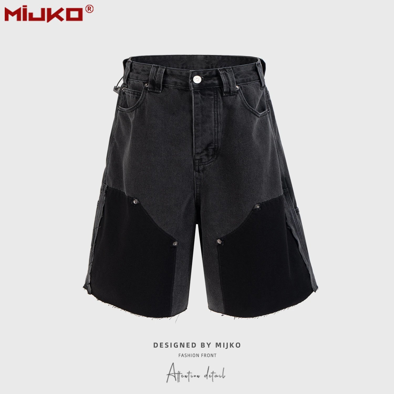 Spring Summer Washed Shorts with Cat Whisker Details photo 2