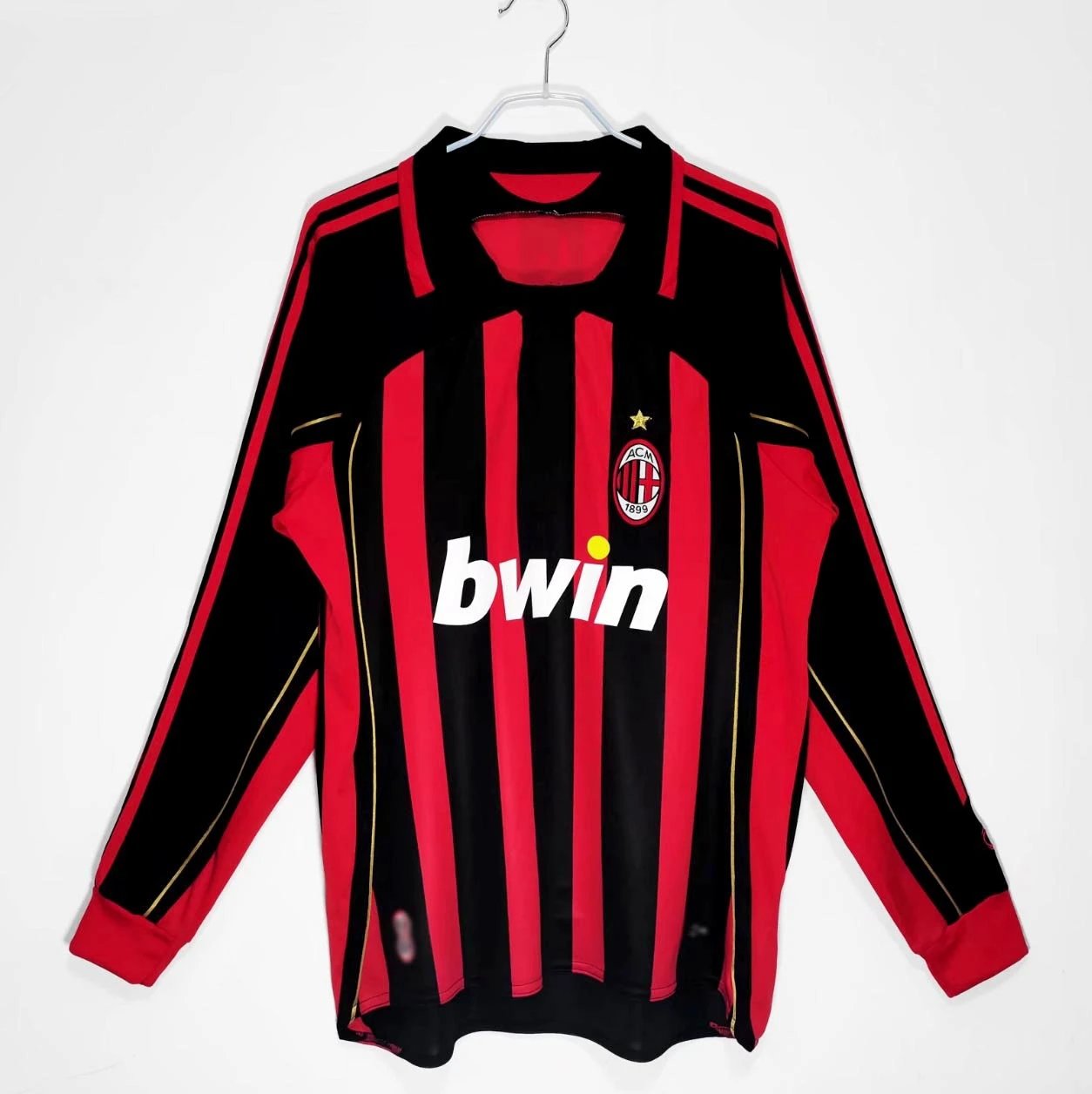 Adidas Football Jerseys AC Milan 2006/07 Home Jersey — Long sleeves; AC Milan’s 2006/07 home kit