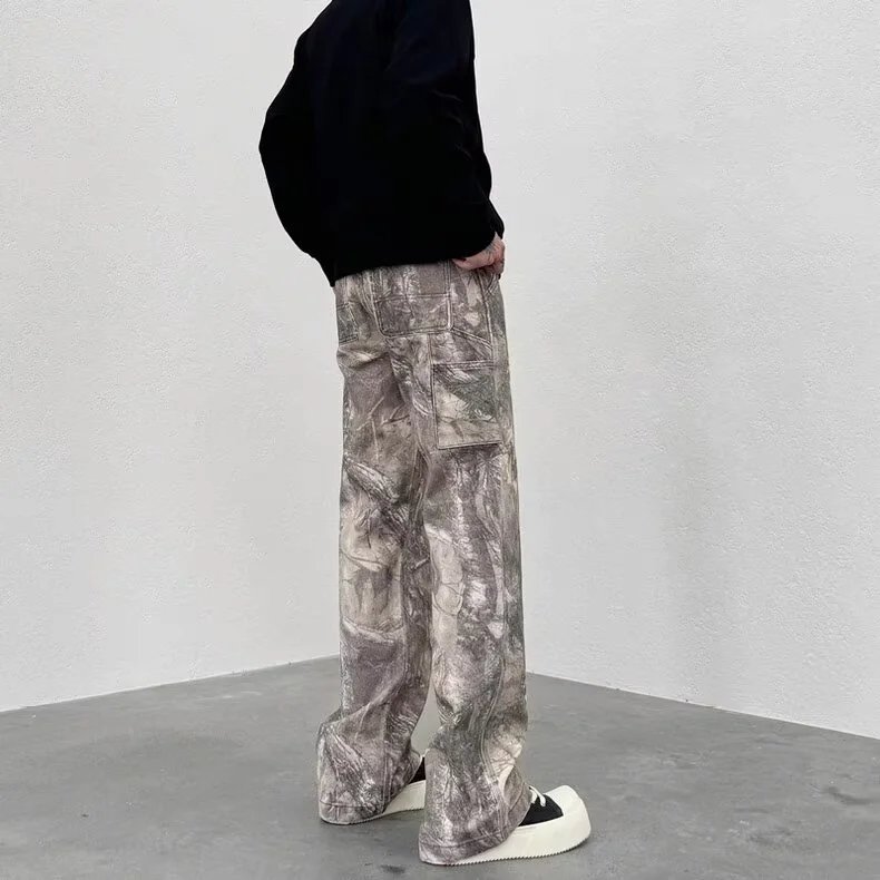 Camouflage Wide Leg Straight Jeans photo 7