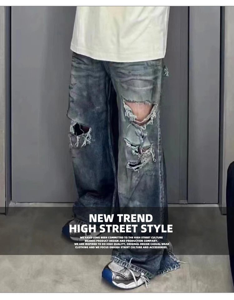 Distressed Heavy Ripped Jeans Unisex photo 7