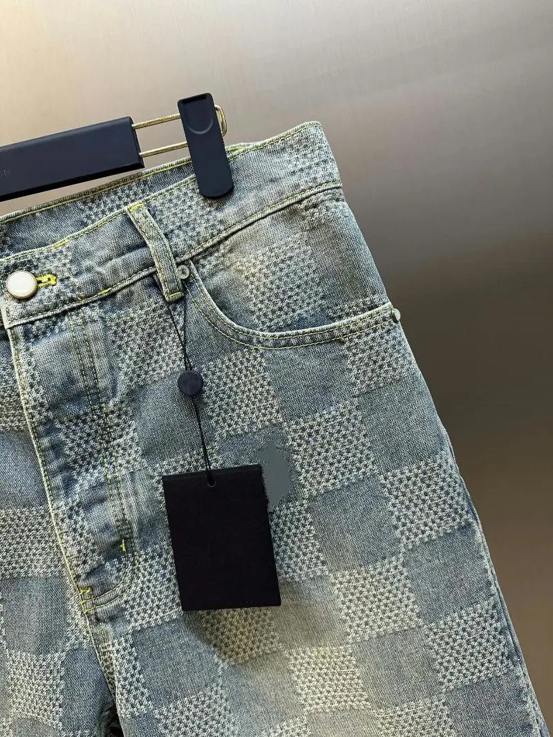 Checkerboard Denim Shorts photo 7