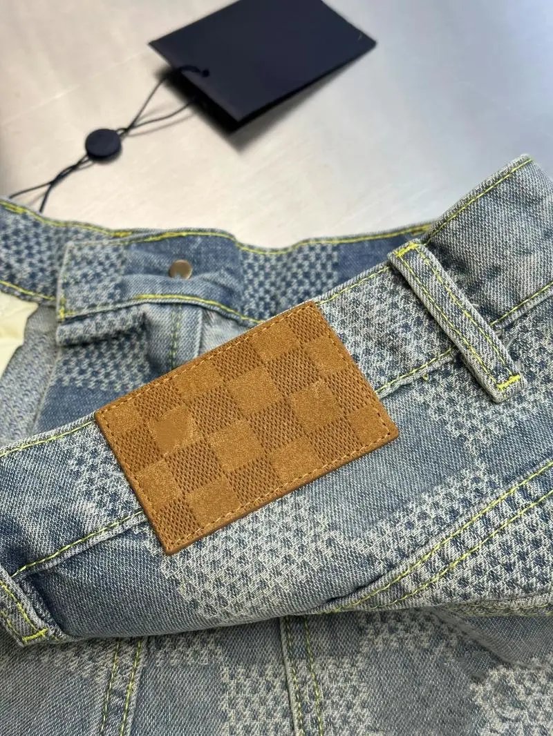Checkerboard Denim Shorts photo 8