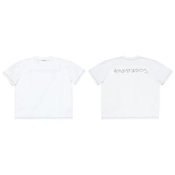 Acne Studios Signature Script White T-Shirt - 1