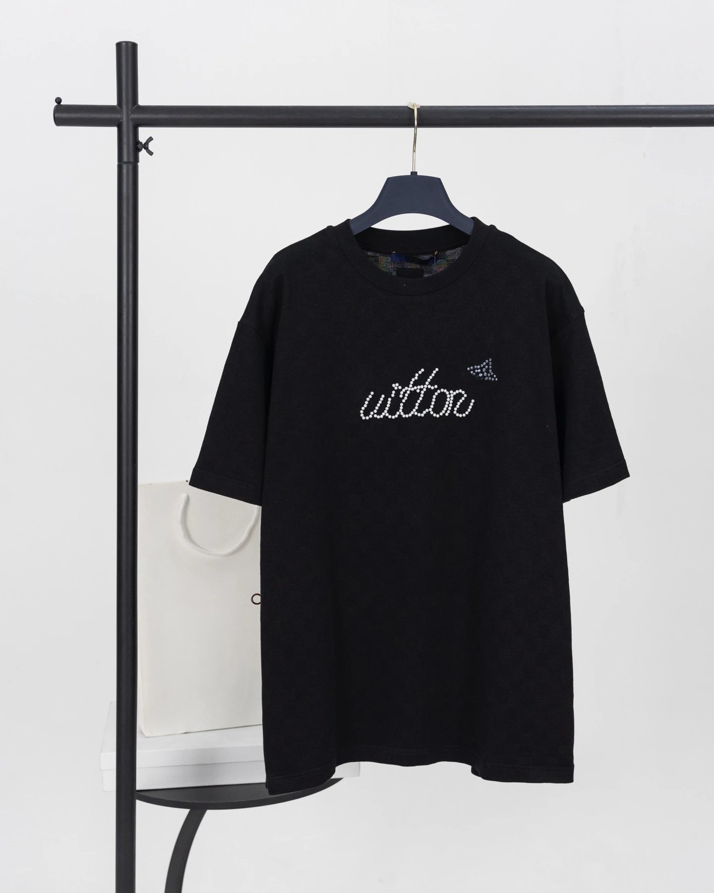 Checkerboard Knit Short Sleeve T-Shirt photo 7