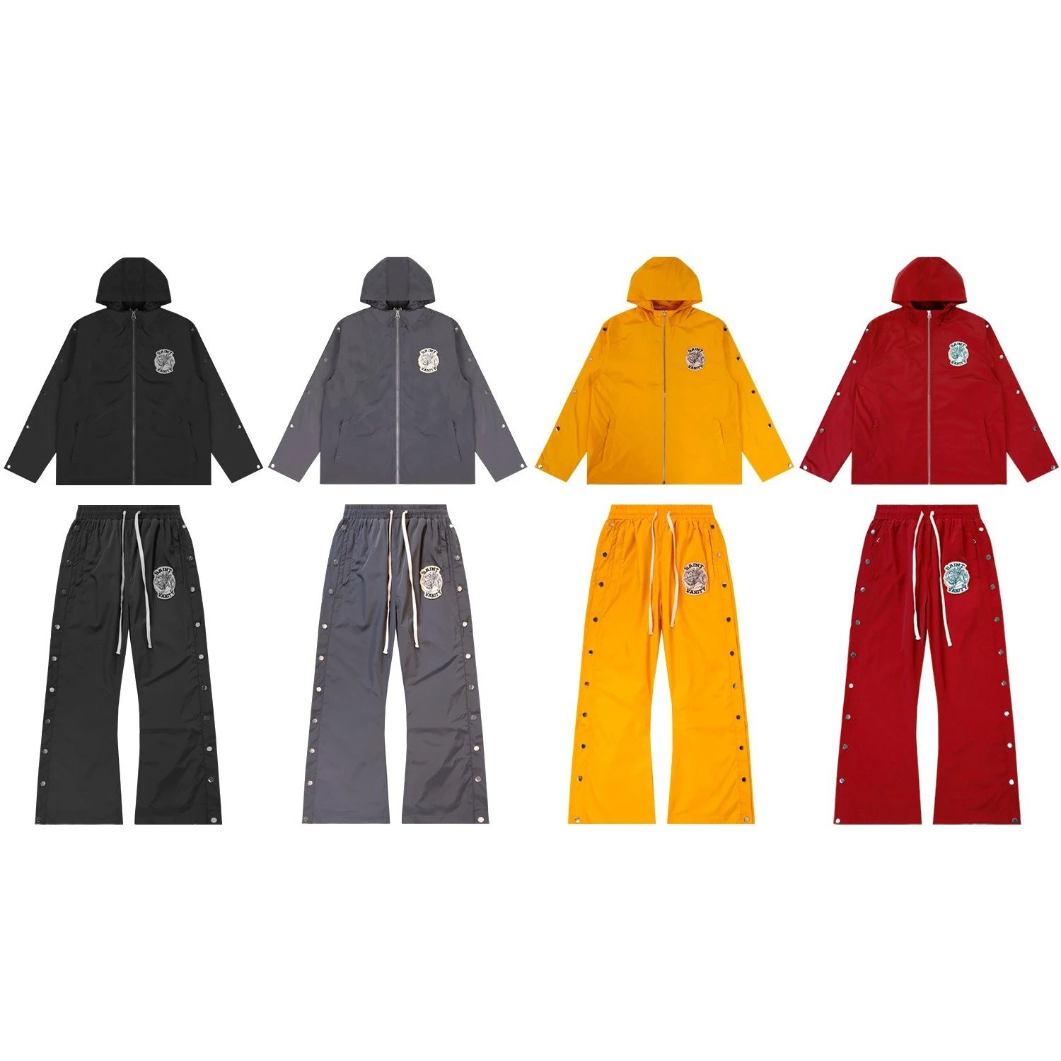 Embroidered Button Jacket and Pants Set