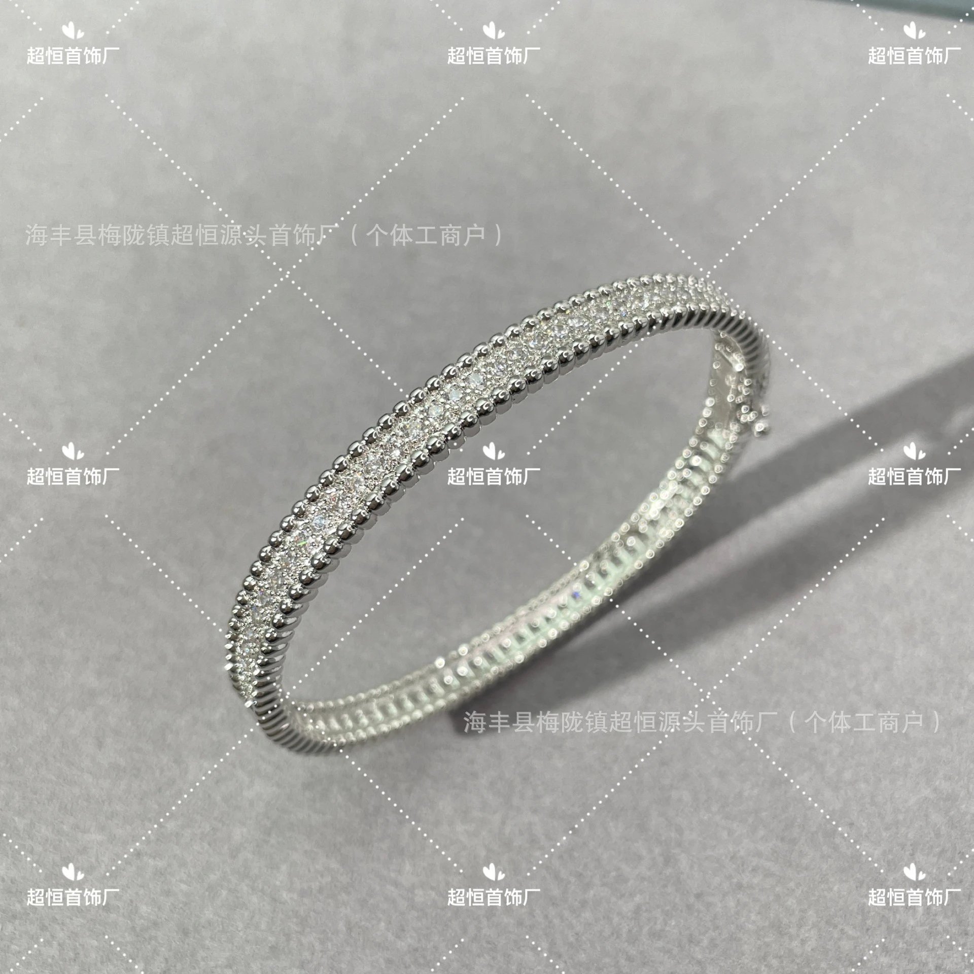 Crystal-Embellished Bangle Silver Bracelet Jewelry
