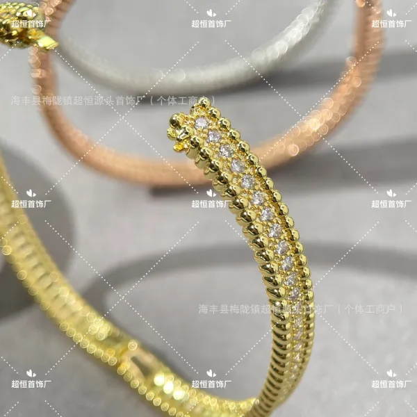 Design Crystal-Embellished Bangle Silver Bracelet Jewelry - 9