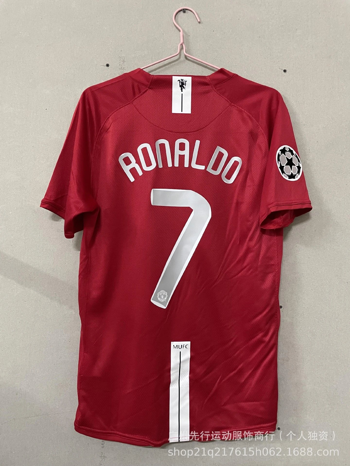 Adidas Football Jerseys AC Milan 2006/07 Home Jersey — 0708/Red Devils Champions League edition No. 7 Ronaldo armband