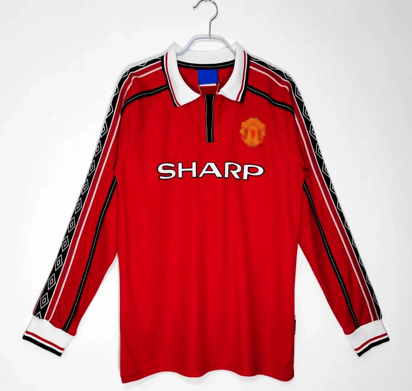 Adidas Football Jerseys AC Milan 2006/07 Home Jersey — Long sleeve; Manchester United home kit for the 1998/99 season