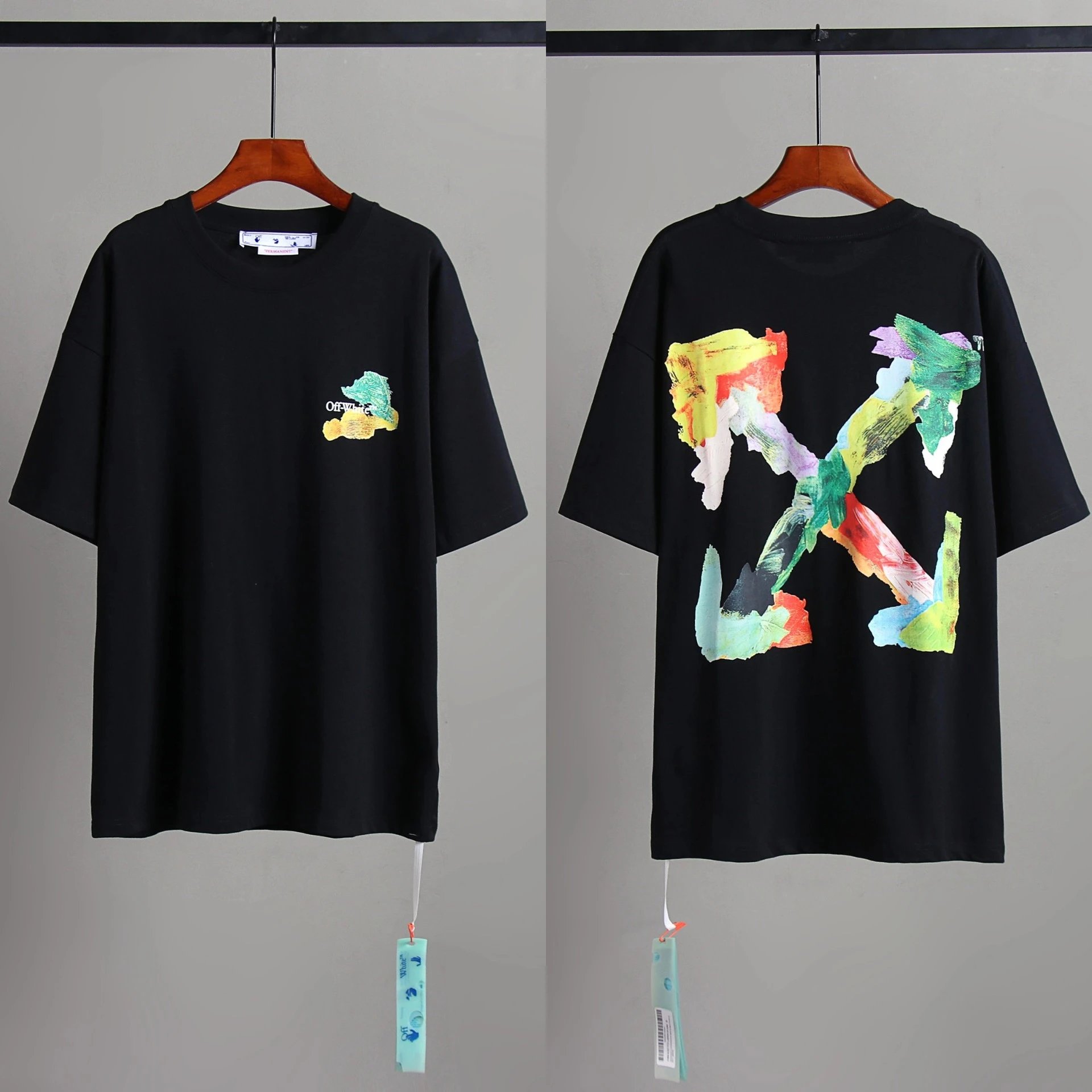 Embroidered Moon Color-Block Arrow Print T-Shirt photo 5
