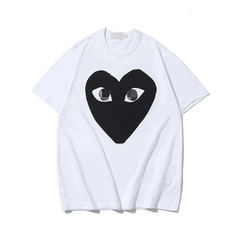 Heart Embroidery Pure Cotton Red Heart Couple T-Shirt photo 3