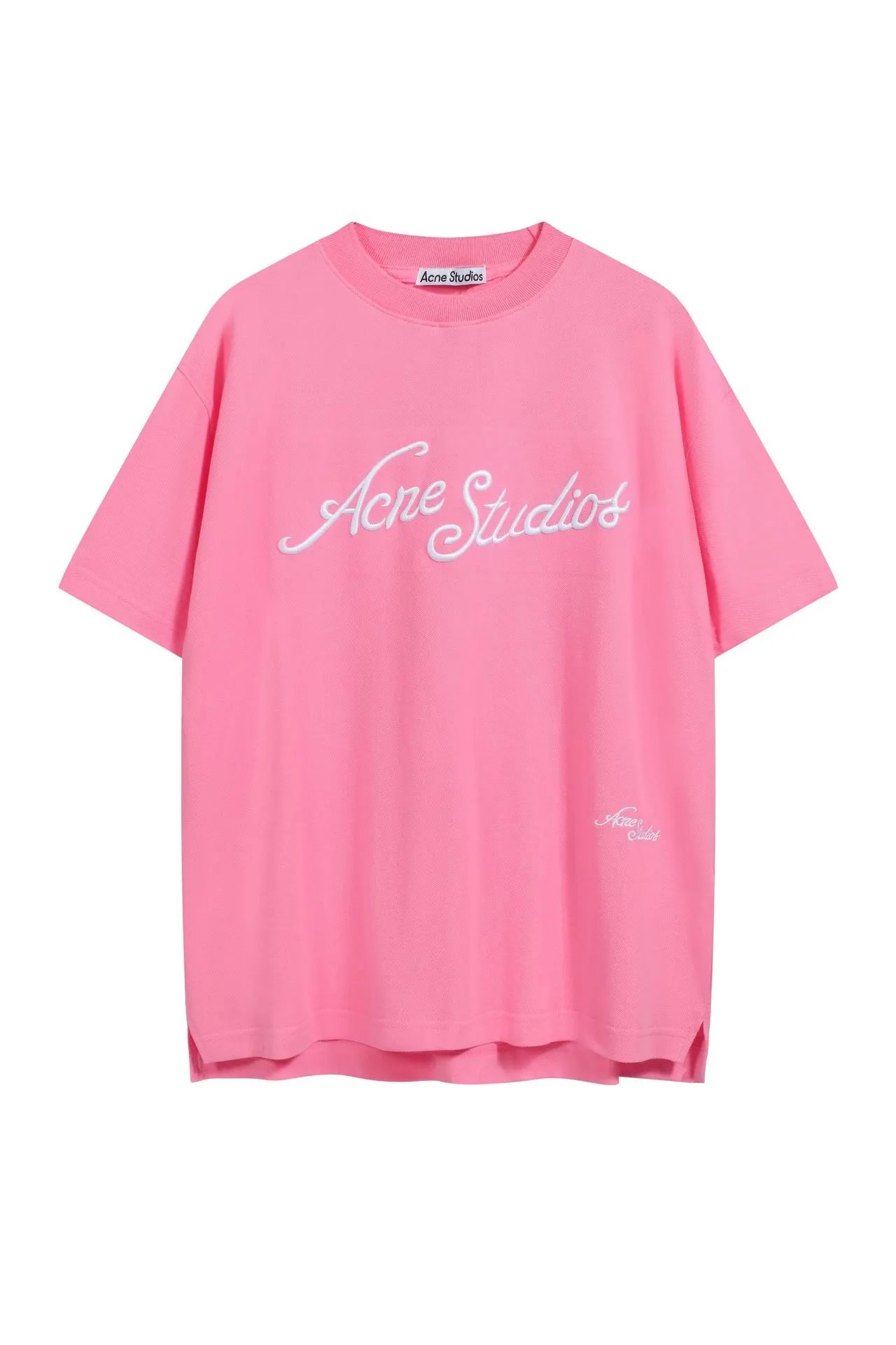3D Embroidered Short-Sleeve Pink