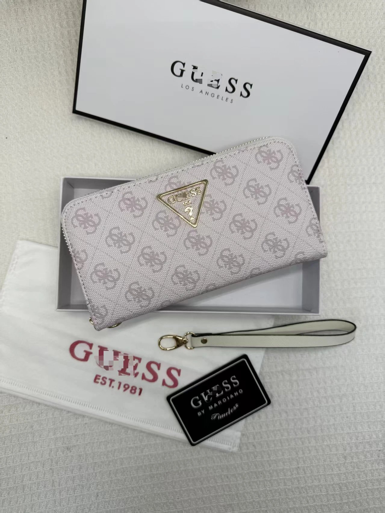 Design Guess Monogram Print Brown Long Wallet with Triangle Logo Long Wallet - 10