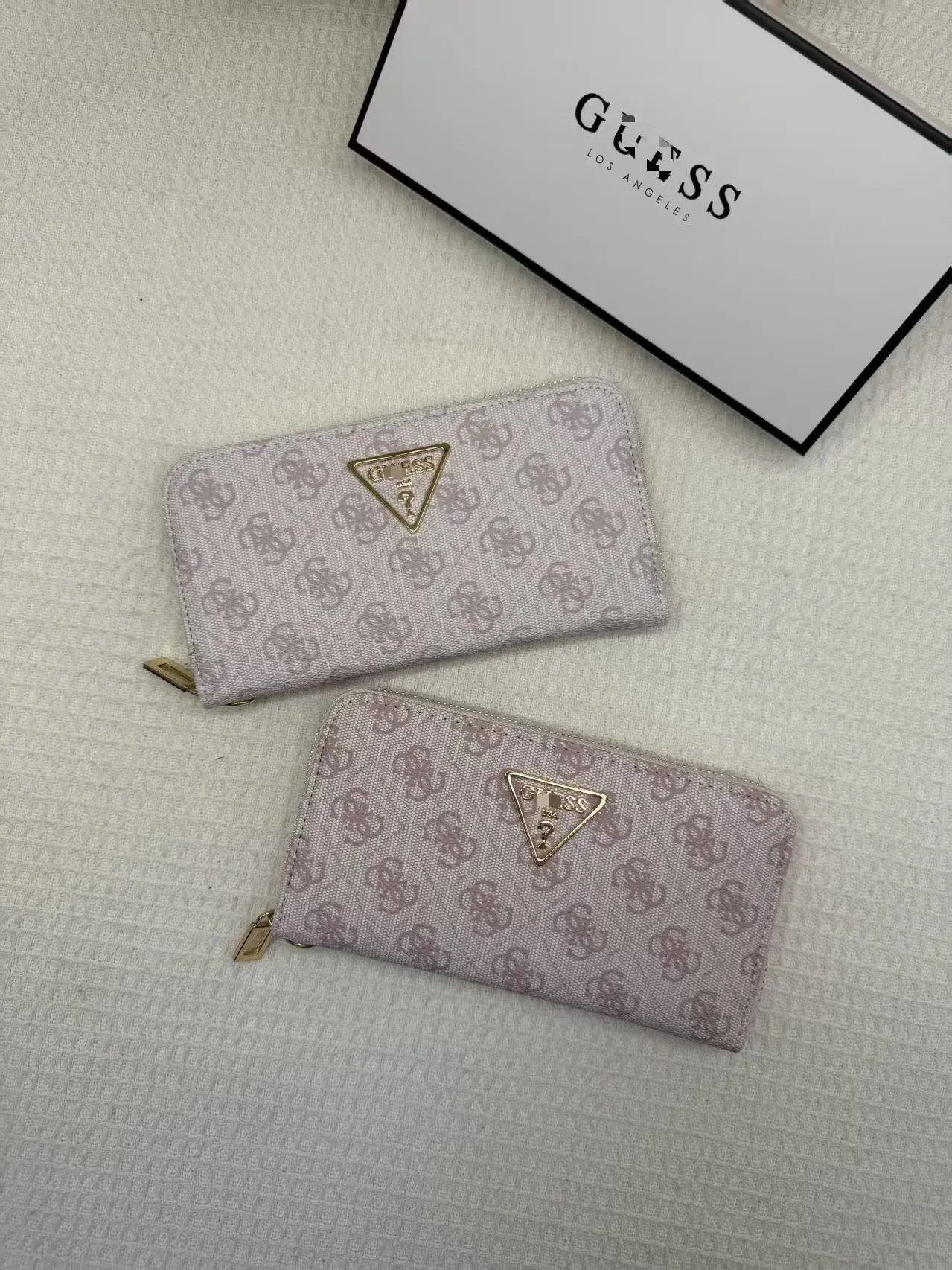 Design Guess Monogram Print Brown Long Wallet with Triangle Logo Long Wallet - 4