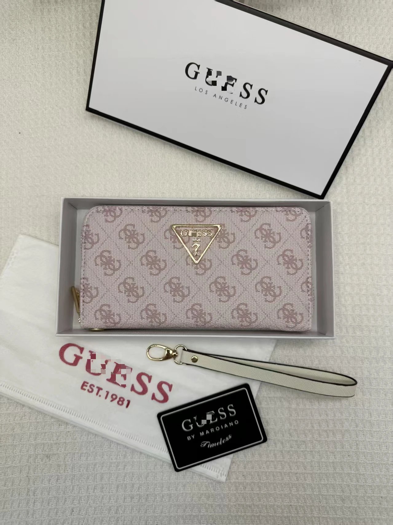Design Guess Monogram Print Brown Long Wallet with Triangle Logo Long Wallet - 11
