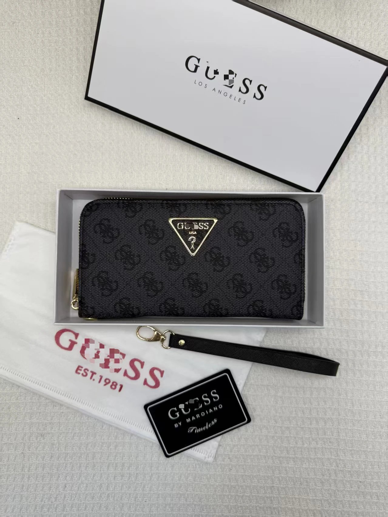 Design Guess Monogram Print Brown Long Wallet with Triangle Logo Long Wallet - 6