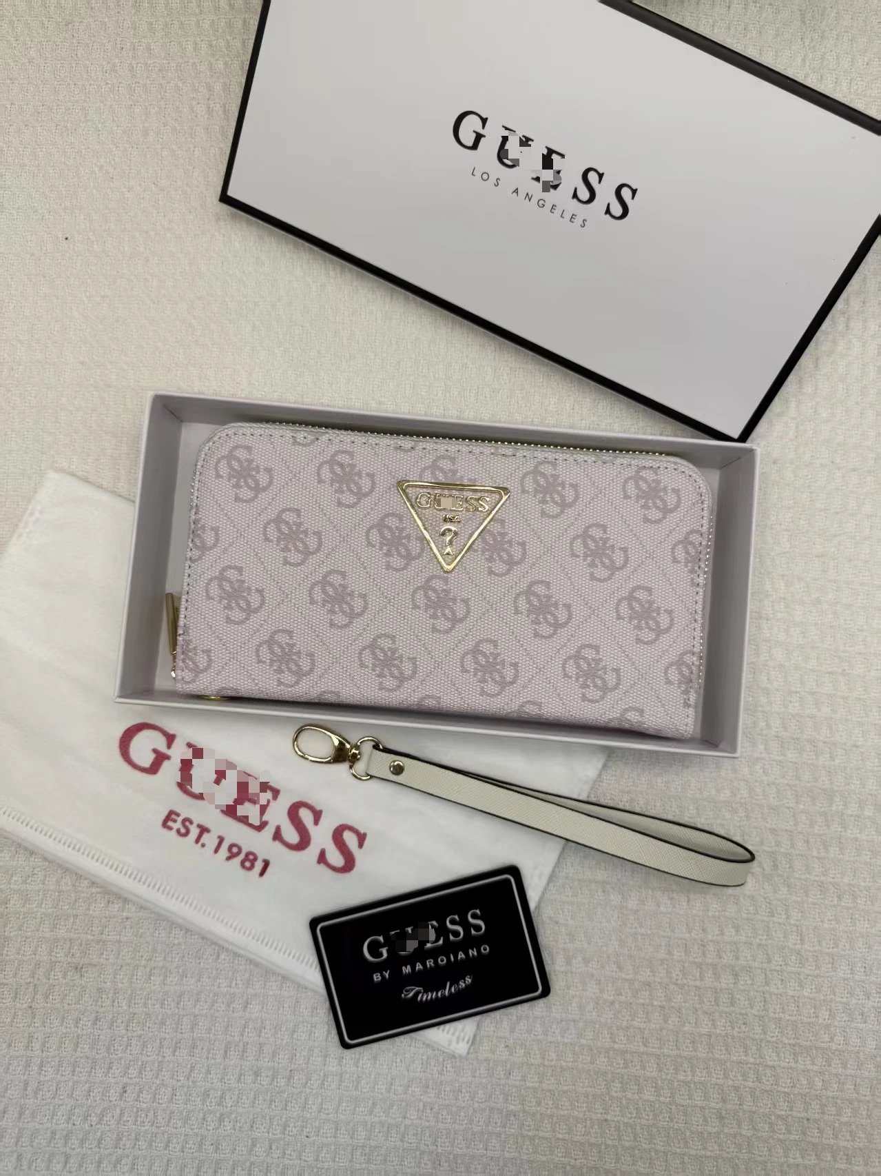 Design Guess Monogram Print Brown Long Wallet with Triangle Logo Long Wallet - 9